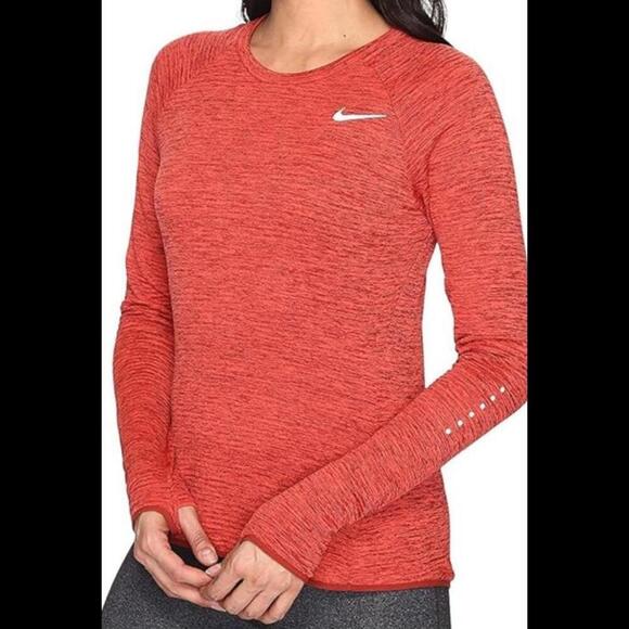 Nike Running Sphere Dri-Fit medium orange long sleeve top - Picture 1 of 6
